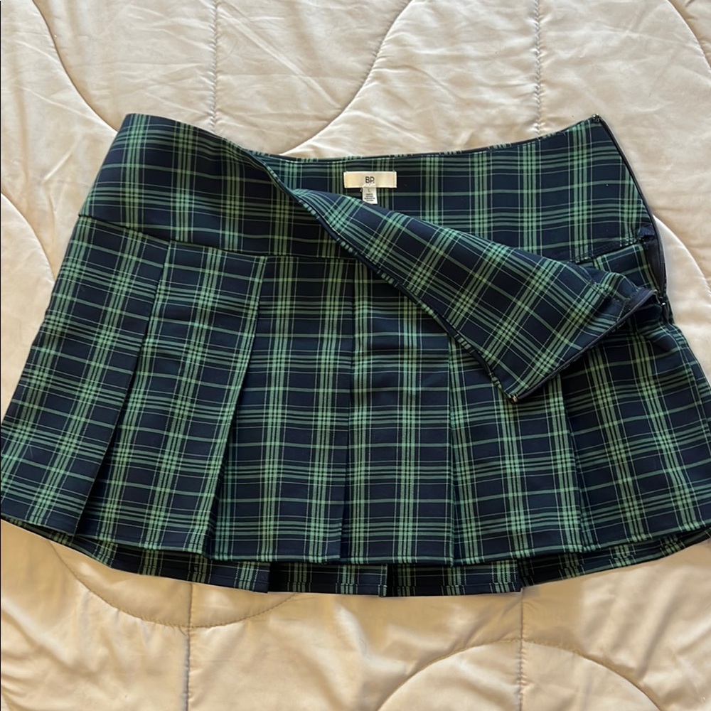 Plaid Green and Black Women's Skirt
